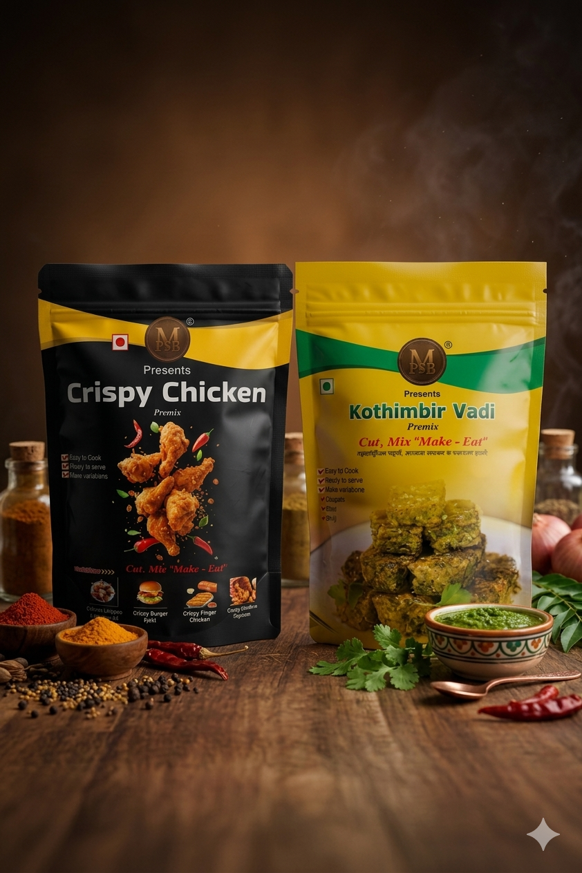 Kothimbir vadi & chrispy chicken premix combo