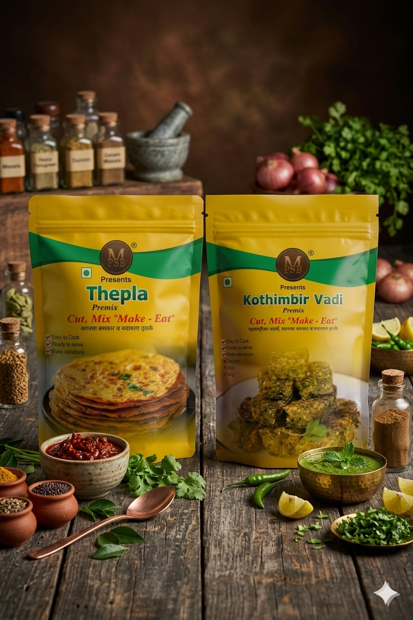 250GRM-250GRM MAKE-EAT THEPLA &  KOTHIMBIR VADI PREMIXES